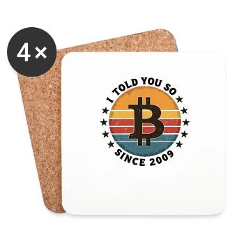 Retro Bitcoin Design - Crypto Fashion pour - Dessous de verre (lot de 4) - blanc - Devant