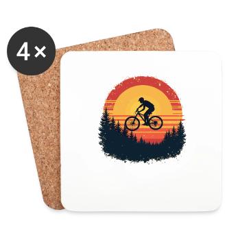 Mountainbike Downhill Abenteuer Mtb für Radfahrer - Untersetzer (4er-Set) - Weiß - Vorne