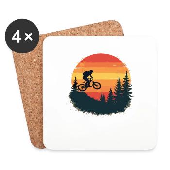 Mountain Bike Downhill Adventure Mtb for Cyclists - Coasters (set of 4) - white - Front