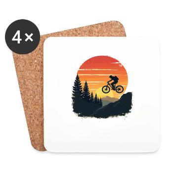Mountainbike Downhill Abenteuer Mtb für Radfahrer - Untersetzer (4er-Set) - Weiß - Vorne