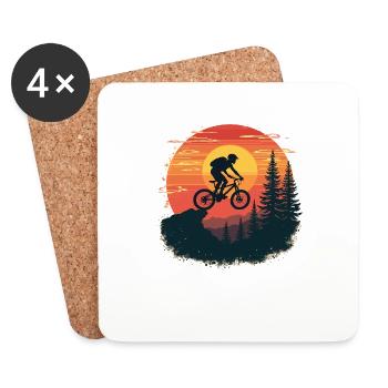 Mountainbike Downhill Abenteuer Mtb für Radfahrer - Untersetzer (4er-Set) - Weiß - Vorne