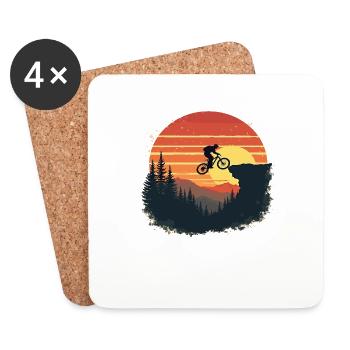 Mountain Bike Downhill Adventure Mtb for Cyclists - Coasters (set of 4) - white - Front