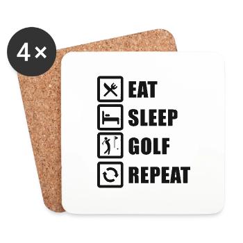 Eat Sleep Golf Repeat Golfer - Coasters (set of 4) - white - Front
