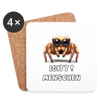 Funny spider with saying - Coasters (set of 4) - white - Front