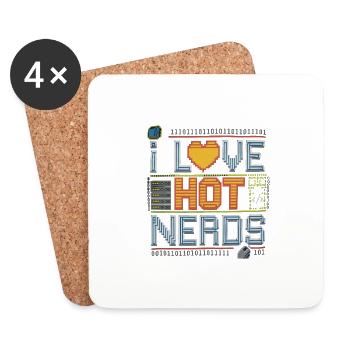 I Love Hot Nerds 17 - Untersetzer (4er-Set) - Weiß - Vorne
