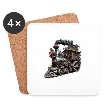 OLD TRAIN - Coasters (set of 4) - white - Front