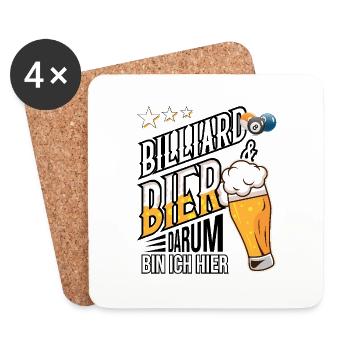 Billiards and beer, that's why I'm here - Coasters (set of 4) - white - Front