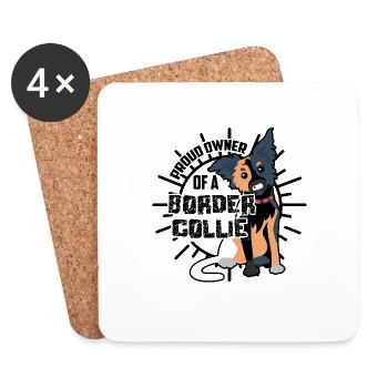 Proud Owner of a Border Collie - Coasters (set of 4) - white - Front