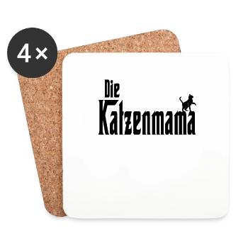 Die Katzenmama - beste Katzen mama Katzen - Untersetzer (4er-Set) - Weiß - Vorne