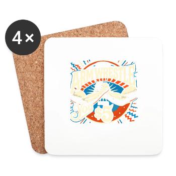 Ich ringe mit Ihnen für 5 Dollar Armdrücken - Untersetzer (4er-Set) - Weiß - Vorne