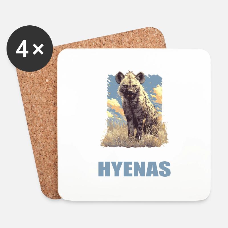 Hyänen Hyäne - Untersetzer (4er-Set) - Weiß