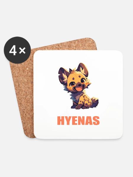 Hyänen Hyäne - Untersetzer (4er-Set) - Weiß