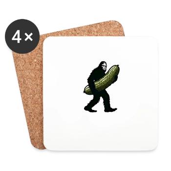 Dill-lightful Pickle Dill Bigfoot Sasquatch Sungl - Untersetzer (4er-Set) - Weiß - Vorne