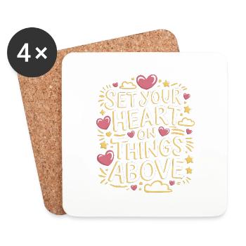 Set Your Heart On Things Above 5 - Untersetzer (4er-Set) - Weiß - Vorne