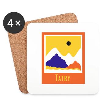 Montagnes Tatry - Dessous de verre (lot de 4) - blanc - Devant