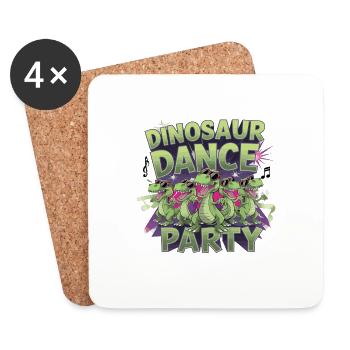 Dinosaur Dance Party Tänzer Tänzerin - Untersetzer (4er-Set) - Weiß - Vorne