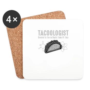 Étude tacoologiste de Tacos drôle pour les femmes hommes enfant - Dessous de verre (lot de 4) - blanc - Devant