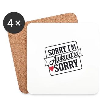 Sorry I'm Awkward Sorry 20 - Untersetzer (4er-Set) - Weiß - Vorne
