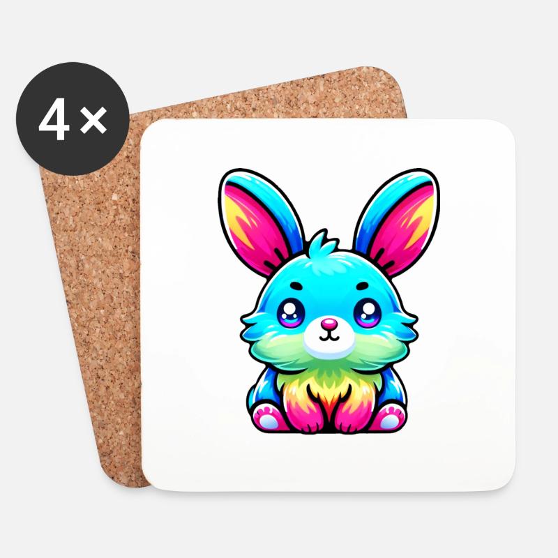 Hase - Untersetzer (4er-Set) - Weiß