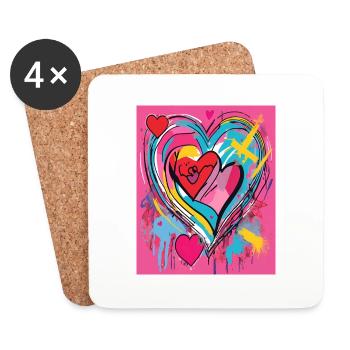 Heart for art lovers - Coasters (set of 4) - white - Front