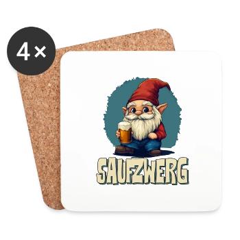 Saufzwerg - Funny Carnival Carnival - Coasters (set of 4) - white - Front