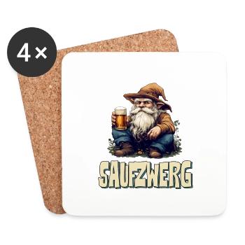 Saufzwerg - funny carnival carnival - Coasters (set of 4) - white - Front