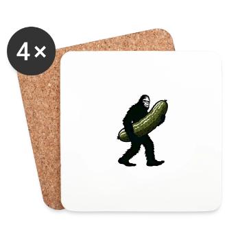 Restez calme et continuez à aller à l’aneth. Cornichon Aneth Bigfoot Sasquat - Dessous de verre (lot de 4) - blanc - Devant