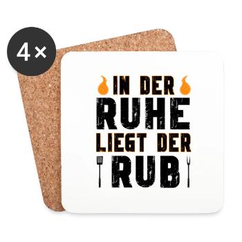 In der Ruhe liegt der Rub - Grill Griller - Untersetzer (4er-Set) - Weiß - Vorne