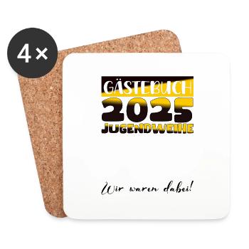 Jugendweihe 2025 Livre d’or Cadeau Filles Garçons - Dessous de verre (lot de 4) - blanc - Devant