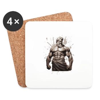 Greek Warrior Bodybuilding Gym - Untersetzer (4er-Set) - Weiß - Vorne