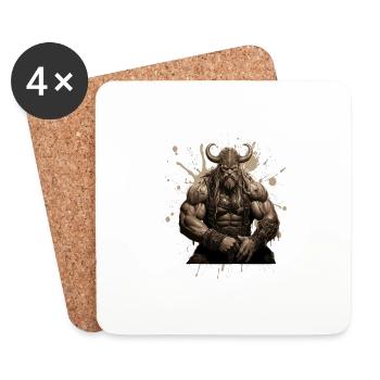 Viking Oding Muscles Bodybuilding - Coasters (set of 4) - white - Front