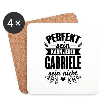 Gabriele - Perfekt Sein Kann Jeder Gabriele Nicht - Untersetzer (4er-Set) - Weiß - Vorne