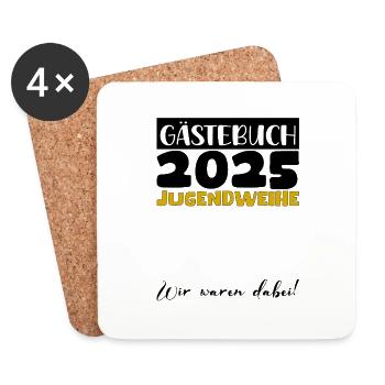 Jugendweihe 2025 Livre d’or Cadeau Filles Garçons - Dessous de verre (lot de 4) - blanc - Devant