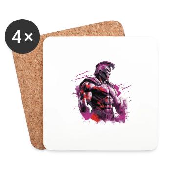 Spartan Muscles Gladiator Gym - Coasters (set of 4) - white - Front
