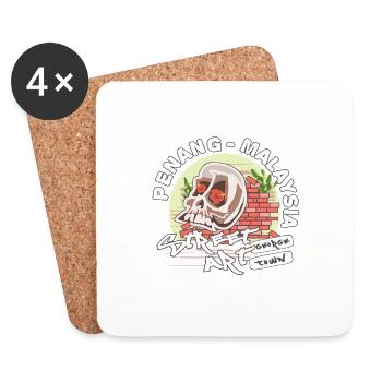 Skull graffiti Malaysian art - Coasters (set of 4) - white - Front