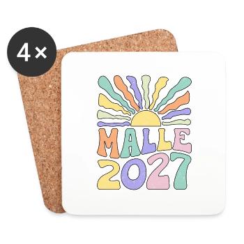 Malle 2027 - Untersetzer (4er-Set) - Weiß - Vorne