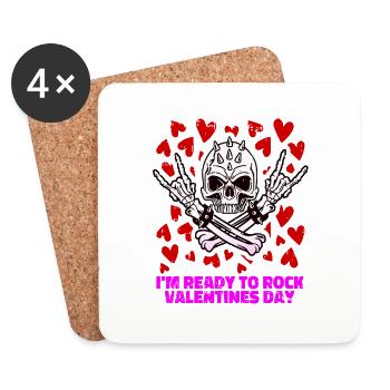 xoxo love you amore Flowers Women Valentine day 14 - Coasters (set of 4) - white - Front