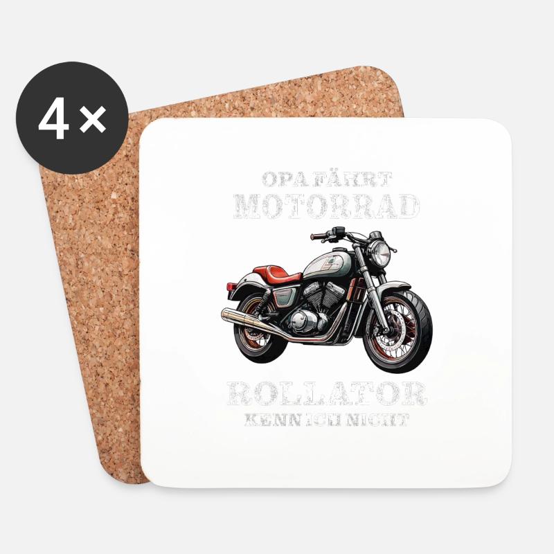 OPA MOTORRAD ROLLATOR KENN ICH NICHT - Untersetzer (4er-Set) - Weiß