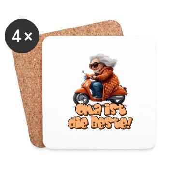 Funny granny on scooter granny is the best - Coasters (set of 4) - white - Front