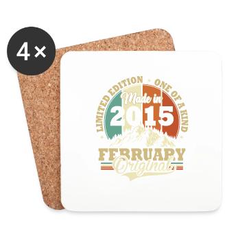 Anniversaire Février 2015 Cadeau d’anniversaire - Dessous de verre (lot de 4) - blanc - Devant