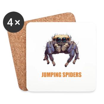 Jumping Spider Springspinnen Springspinne - Untersetzer (4er-Set) - Weiß - Vorne