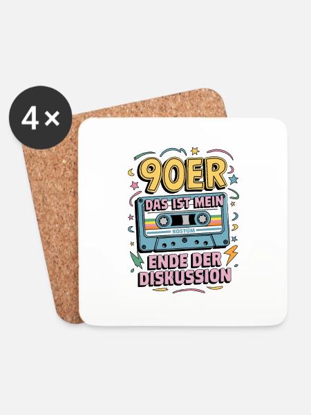 Das ist mein 90er Kostüm Ende der Diskussion - Untersetzer (4er-Set) - Weiß