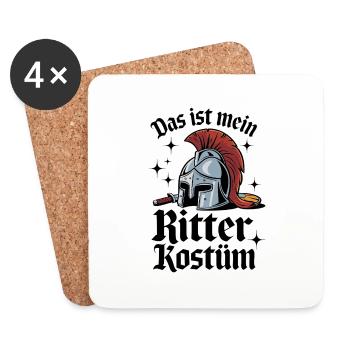 Das ist mein Ritter Kostüm - Untersetzer (4er-Set) - Weiß - Vorne