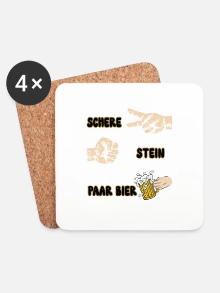  - Bierliebhaber - Untersetzer (4er-Set) - Weiß