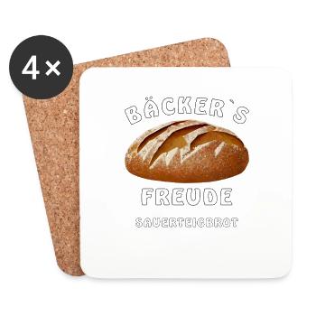 BROT BÄCKER ́S FREUDE SOURDOUGH BREAD - Coasters (set of 4) - white - Front