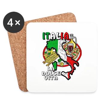 ITALIA LA DOLCE VITA - Coasters (set of 4) - white - Front