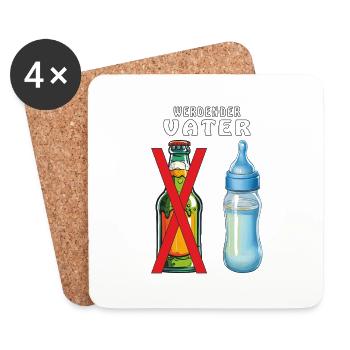 BABYFLASCHE WERDENDER VATER - Untersetzer (4er-Set) - Weiß - Vorne
