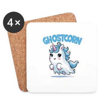 Ghostcorn Lustiges Einhorn Geist Halloween Humor - Untersetzer (4er-Set) - Weiß - Vorne