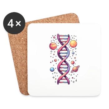 Double Helix DNA Space - Coasters (set of 4) - white - Front