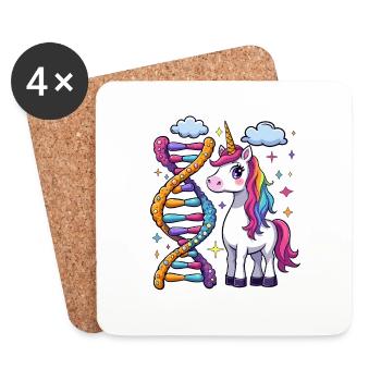 Einhorn DNA - Untersetzer (4er-Set) - Weiß - Vorne
